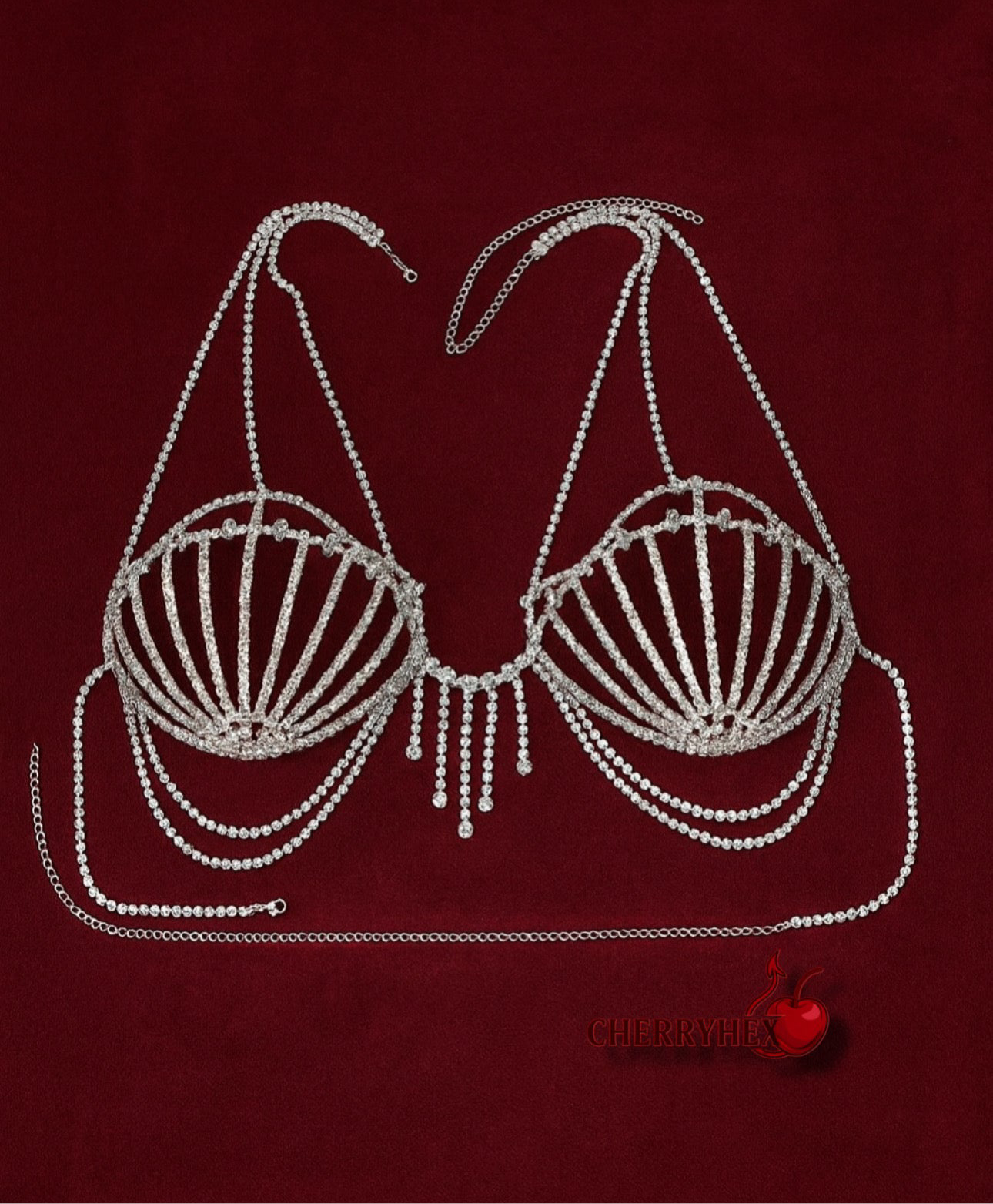 Siren’s Drape Crystal Body Bra